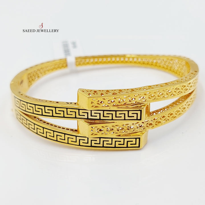Enameled Deluxe Bangle Bracelet  Made Of 21K Yellow Gold by Saeed Jewelry-29159