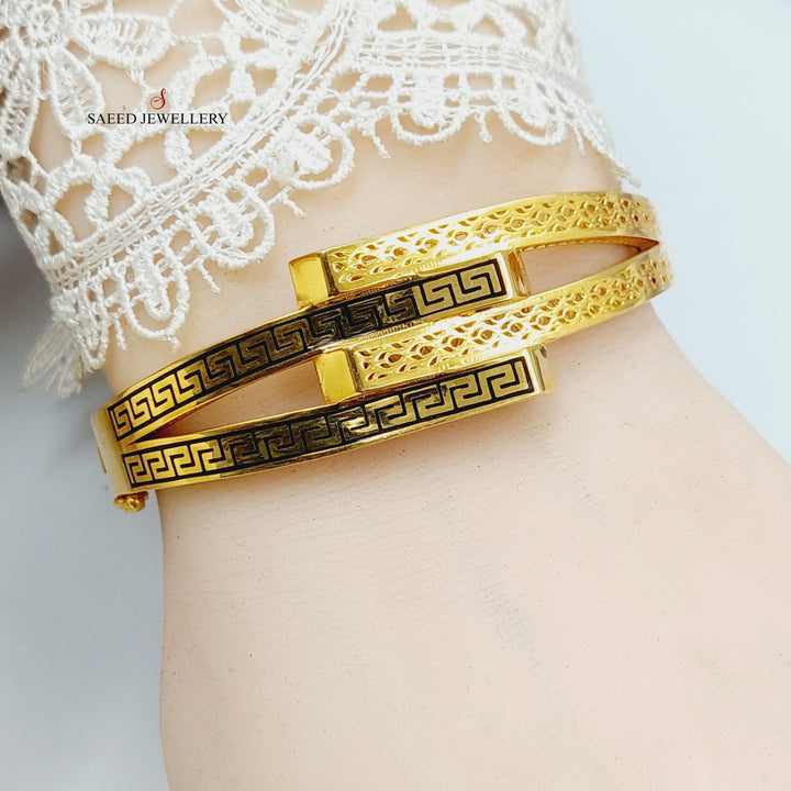 Enameled Deluxe Bangle Bracelet  Made Of 21K Yellow Gold by Saeed Jewelry-29159