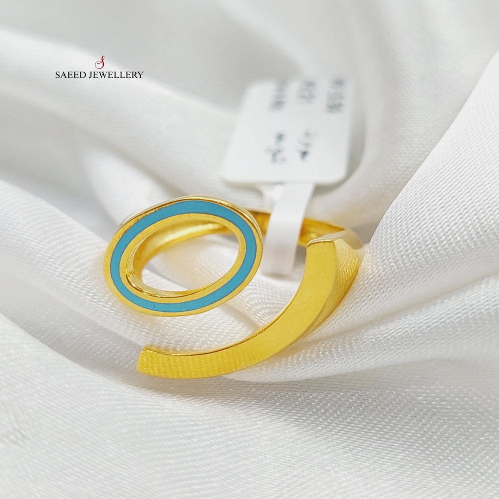 Enameled Deluxe Ring Made Of 21K Yellow Gold by Saeed Jewelry-27771