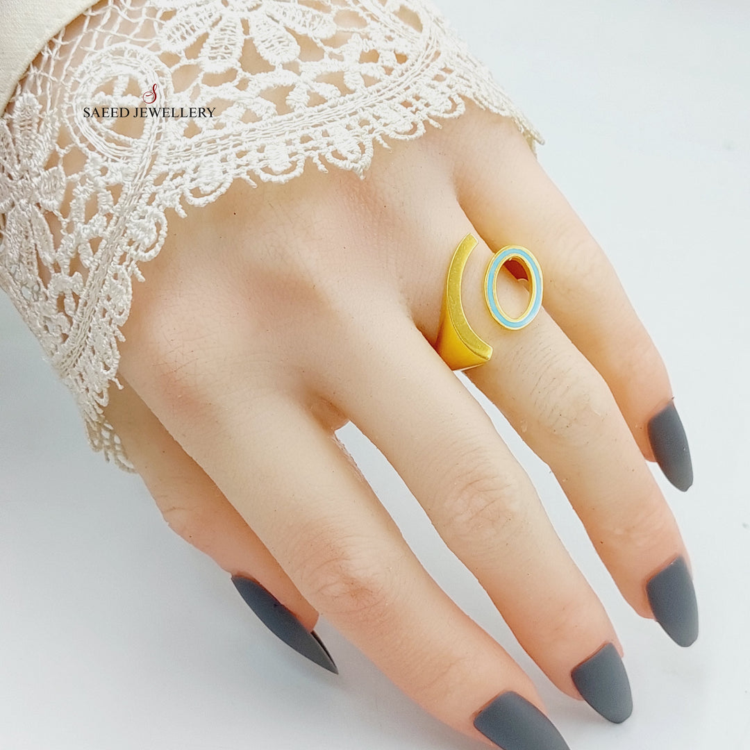 Enameled Deluxe Ring Made Of 21K Yellow Gold by Saeed Jewelry-27771