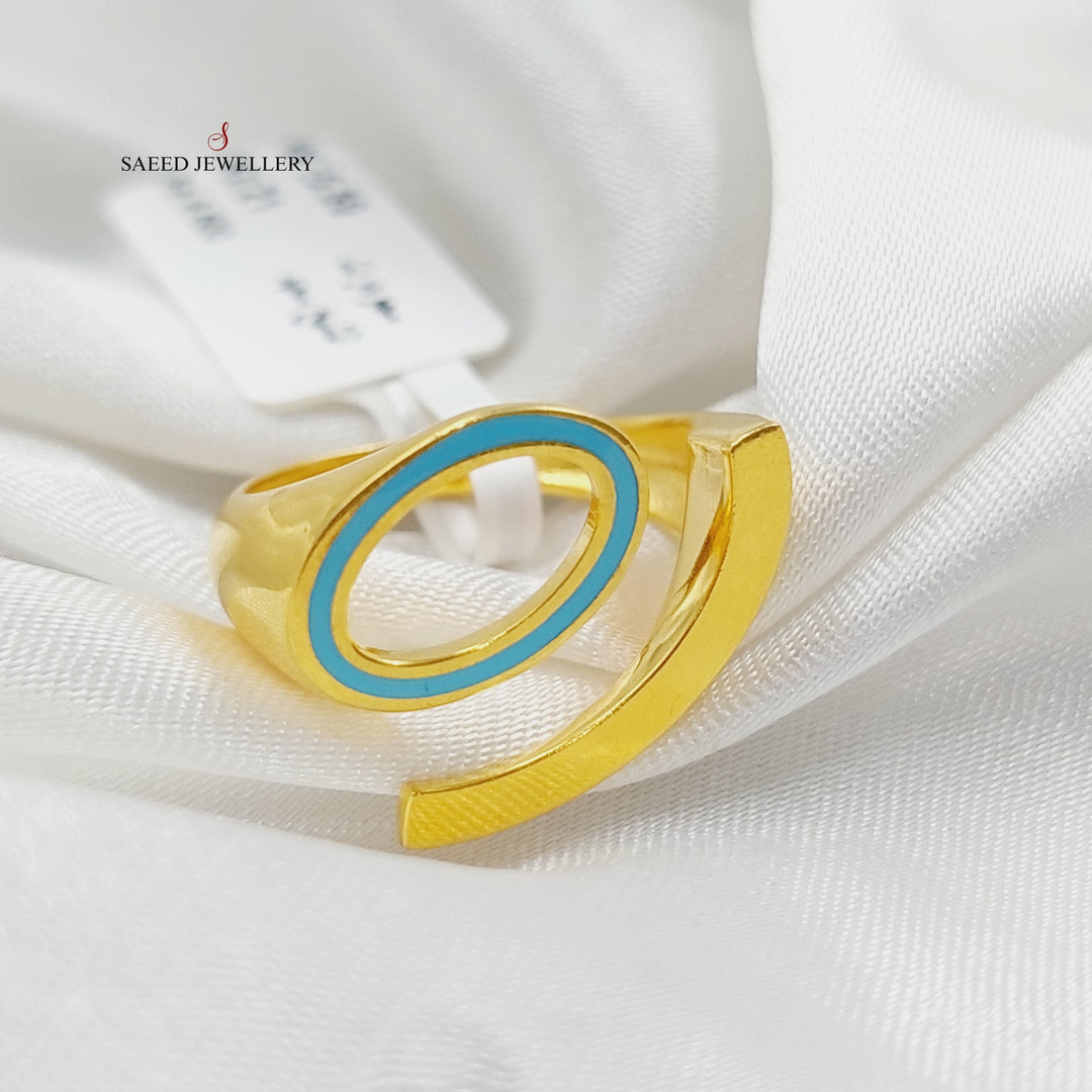 Enameled Deluxe Ring Made Of 21K Yellow Gold by Saeed Jewelry-27771