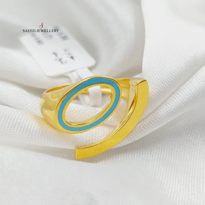 Enameled Deluxe Ring Made Of 21K Yellow Gold by Saeed Jewelry-27771