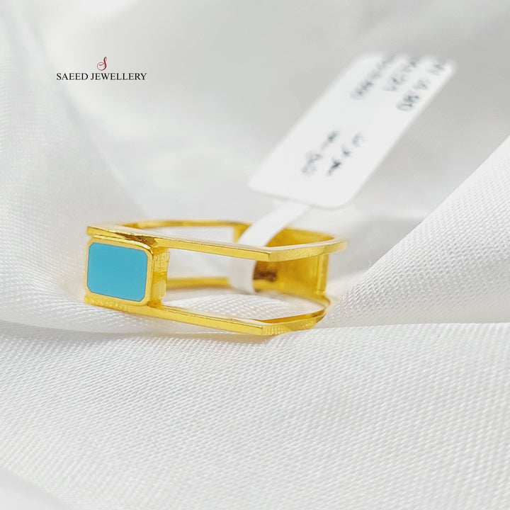 Enameled Deluxe Ring Made Of 21K Yellow Gold by Saeed Jewelry-27772