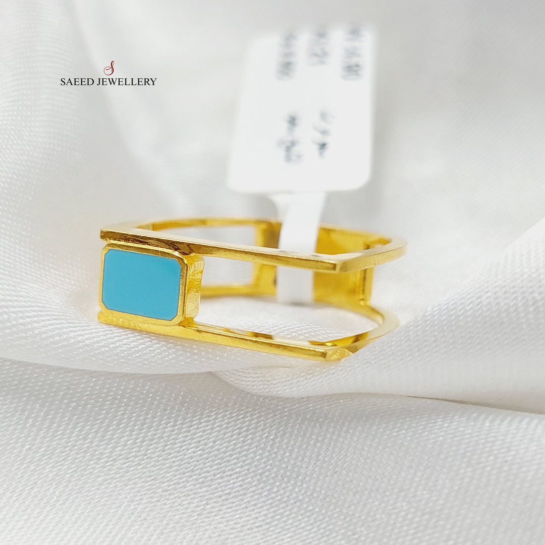 Enameled Deluxe Ring Made Of 21K Yellow Gold by Saeed Jewelry-27772