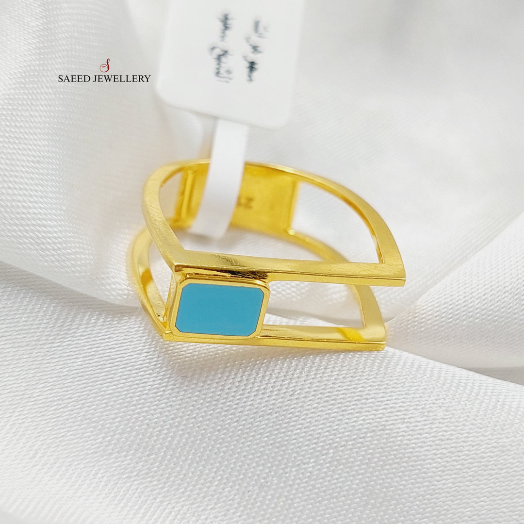 Enameled Deluxe Ring Made Of 21K Yellow Gold by Saeed Jewelry-27772