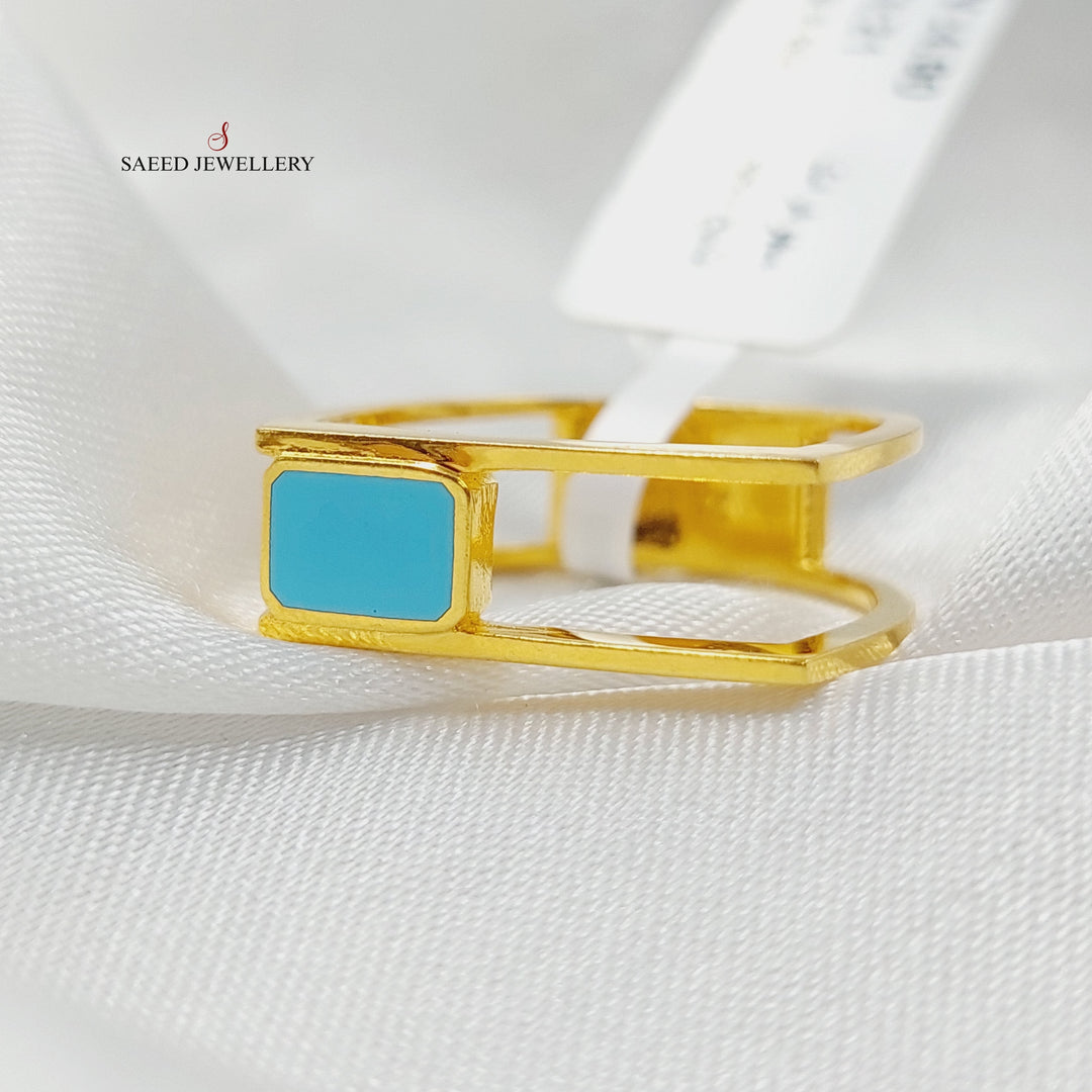 Enameled Deluxe Ring Made Of 21K Yellow Gold by Saeed Jewelry-27772