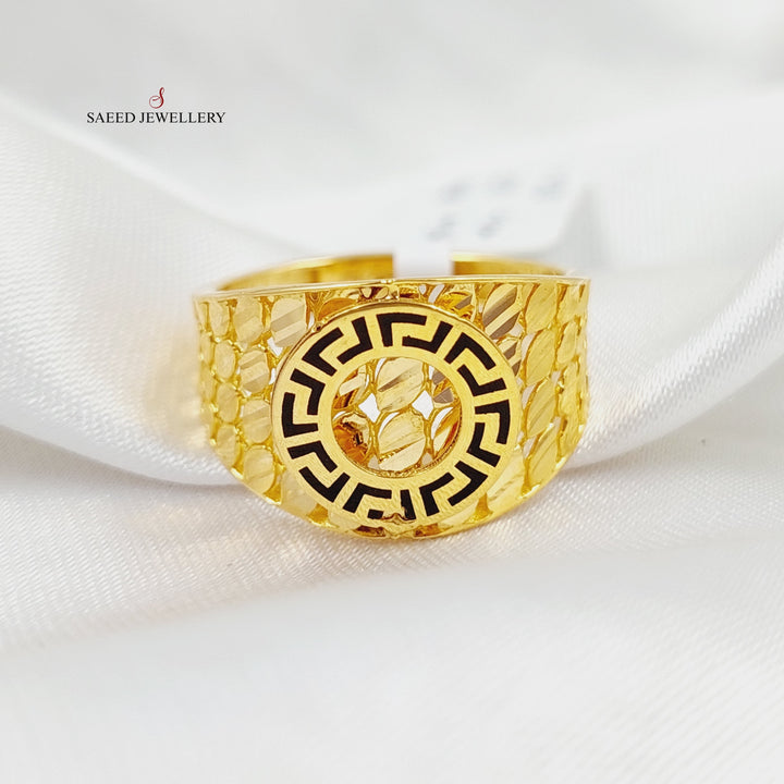 Enameled Deluxe Ring  Made Of 21K Yellow Gold by Saeed Jewelry-28919