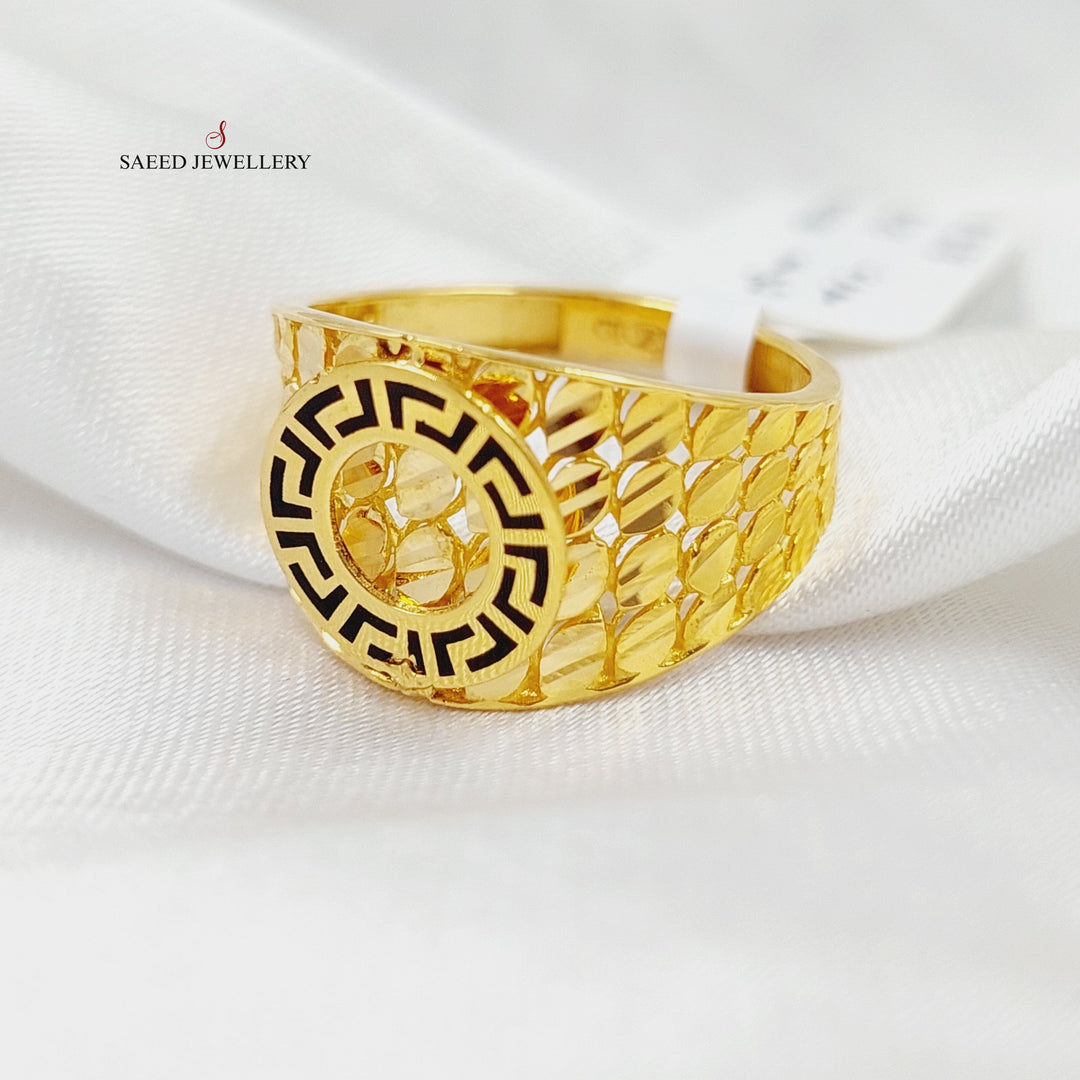 Enameled Deluxe Ring  Made Of 21K Yellow Gold by Saeed Jewelry-28919