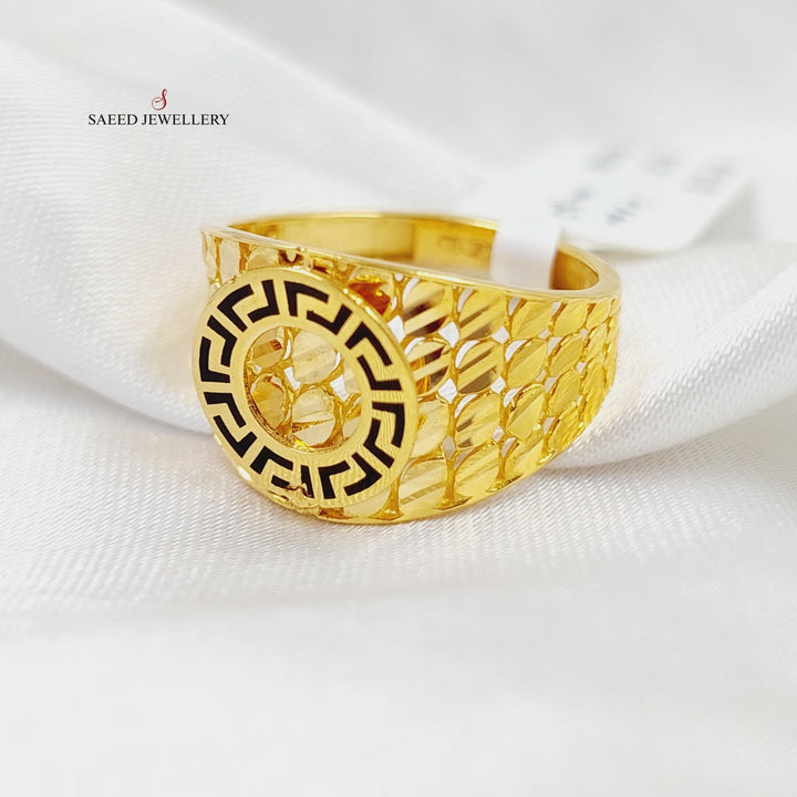 Enameled Deluxe Ring  Made Of 21K Yellow Gold by Saeed Jewelry-28919