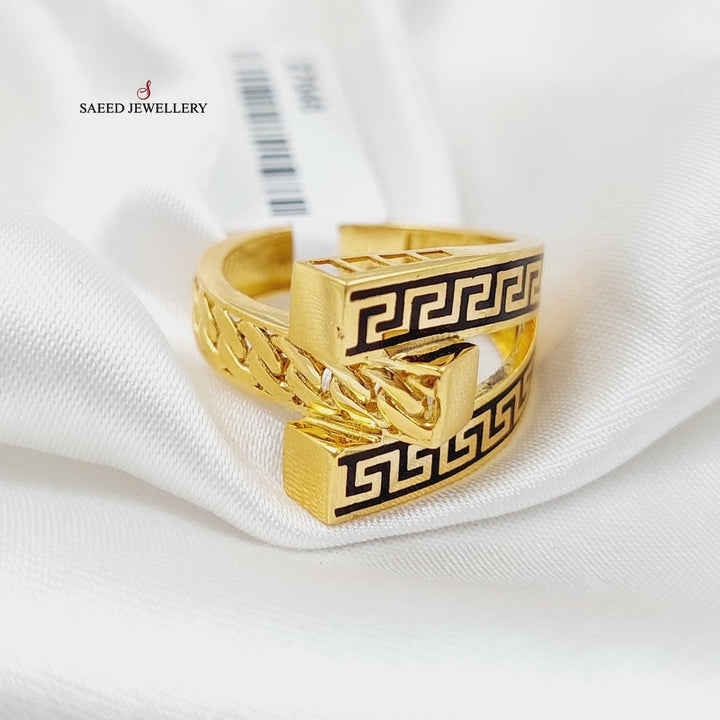Enameled Hexa Ring Made Of 21K Yellow Gold by Saeed Jewelry-28494