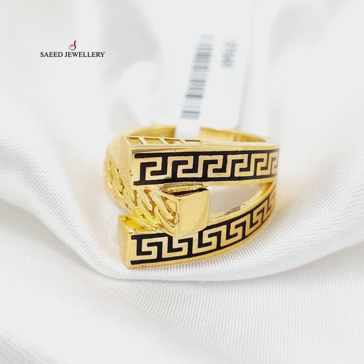 Enameled Hexa Ring Made Of 21K Yellow Gold by Saeed Jewelry-28494