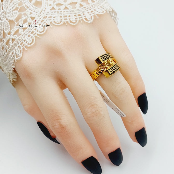 Enameled Hexa Ring Made Of 21K Yellow Gold by Saeed Jewelry-28494