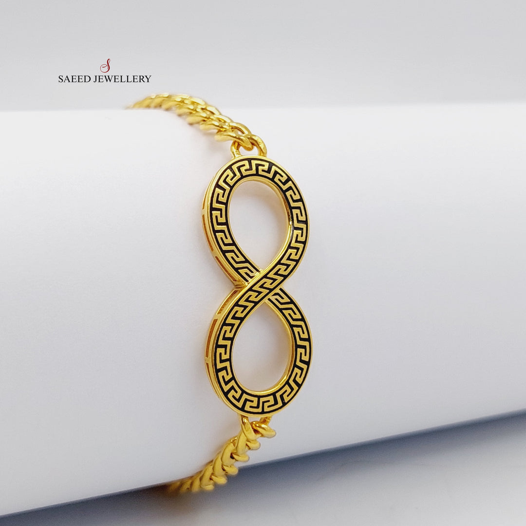 Enameled Infinite Bracelet  Made Of 21K Yellow Gold by Saeed Jewelry-28908