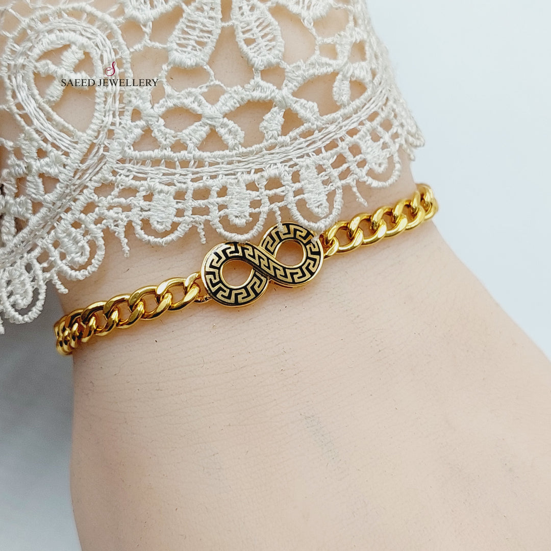 Enameled Infinite Bracelet  Made of 21K Yellow Gold by Saeed Jewelry-30847