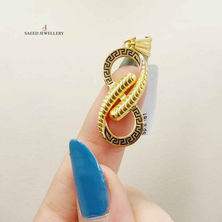 Enameled Infinite Pendant  Made Of 21K Yellow Gold by Saeed Jewelry-28986