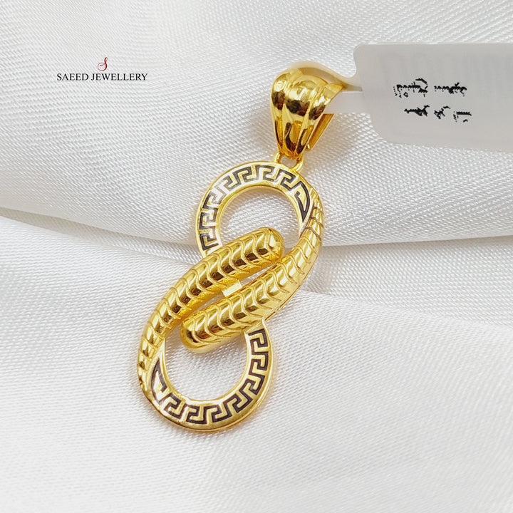 Enameled Infinite Pendant  Made Of 21K Yellow Gold by Saeed Jewelry-28986