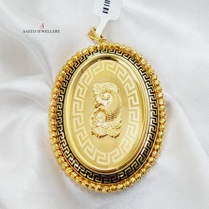 Enameled Ounce Pendant  Made Of 21K Yellow Gold by Saeed Jewelry-29851