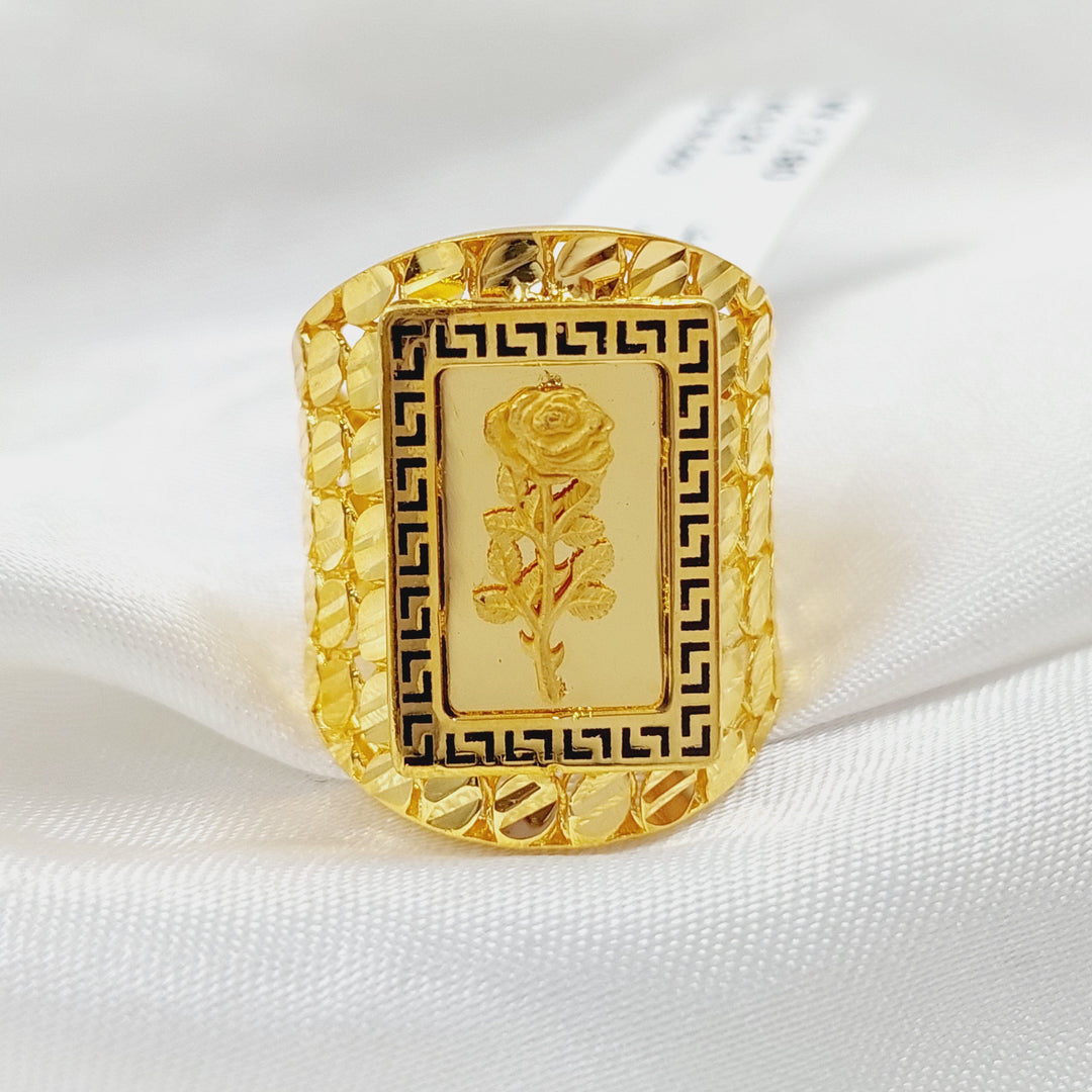 Enameled Ounce Ring Made Of 21K Yellow Gold by Saeed Jewelry-28487