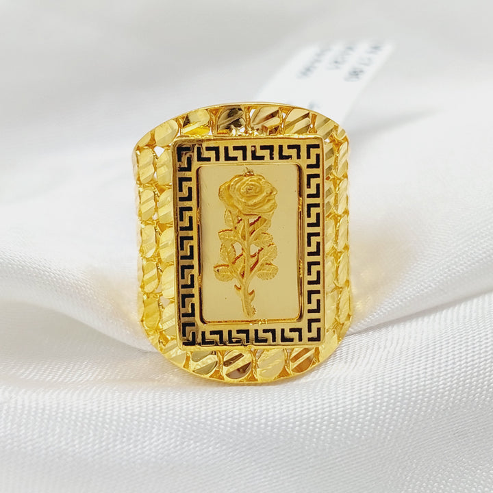 Enameled Ounce Ring Made Of 21K Yellow Gold by Saeed Jewelry-28487