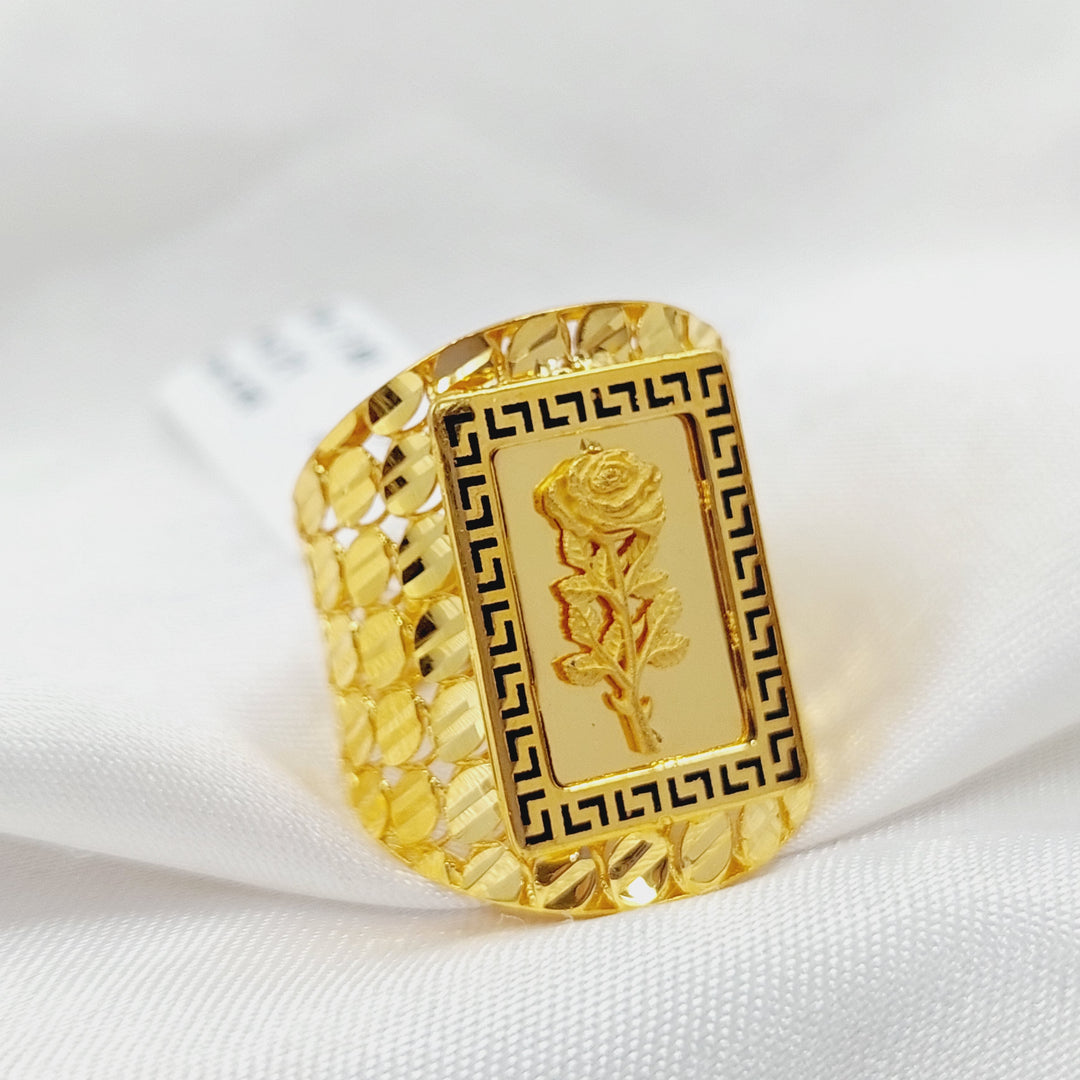 Enameled Ounce Ring Made Of 21K Yellow Gold by Saeed Jewelry-28487