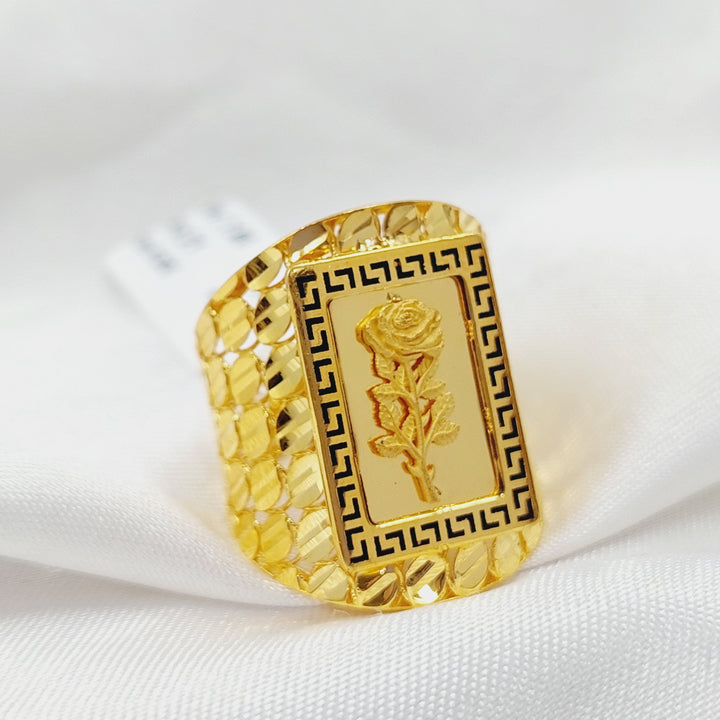 Enameled Ounce Ring Made Of 21K Yellow Gold by Saeed Jewelry-28487