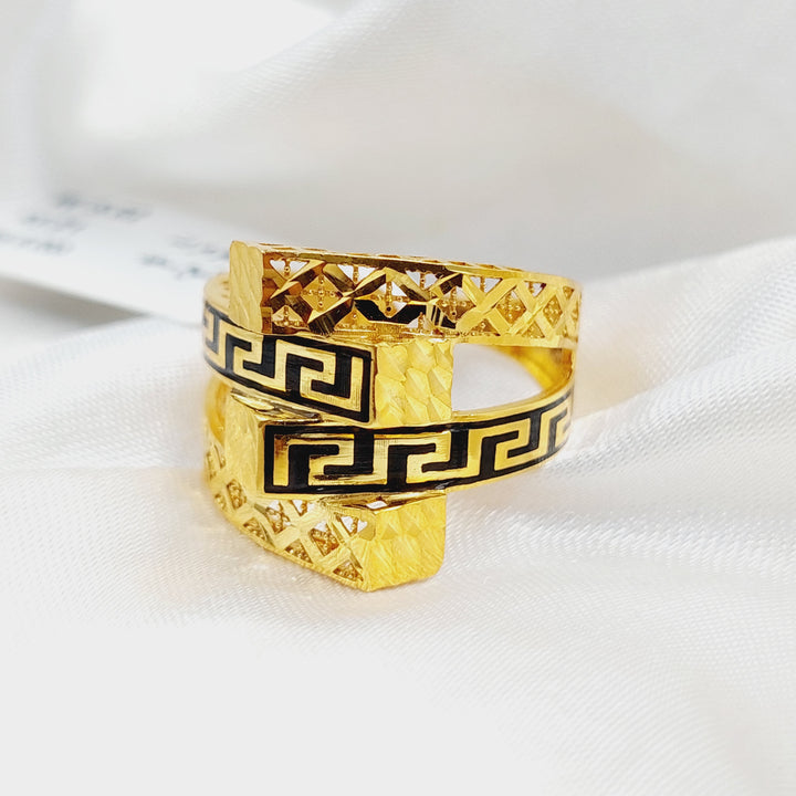 Enameled Ounce Ring  Made Of 21K Yellow Gold by Saeed Jewelry-29838