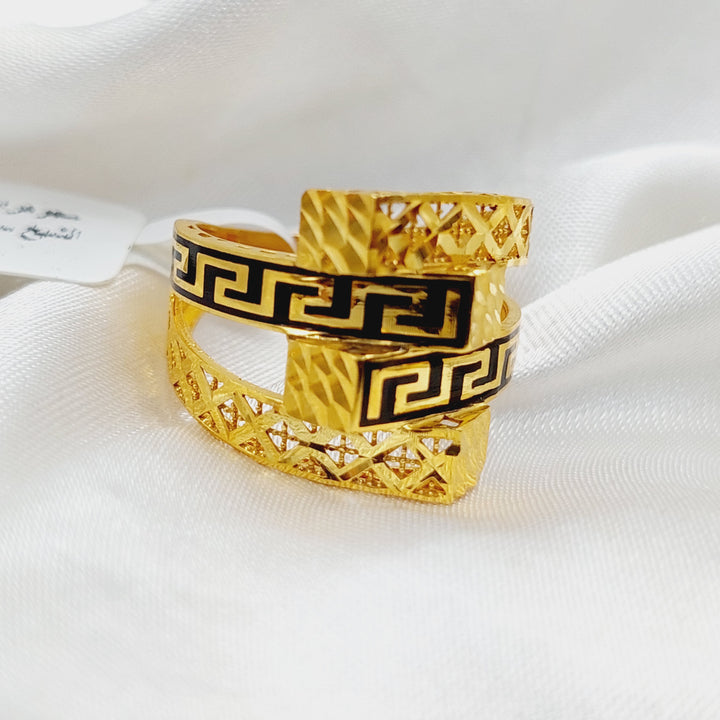Enameled Ounce Ring  Made Of 21K Yellow Gold by Saeed Jewelry-29838