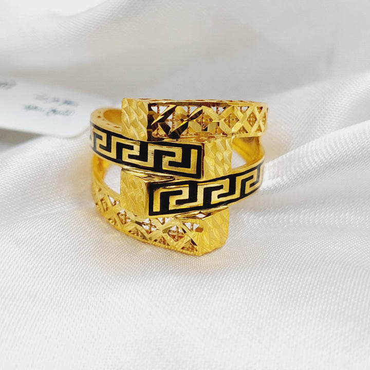 Enameled Ounce Ring  Made Of 21K Yellow Gold by Saeed Jewelry-29838