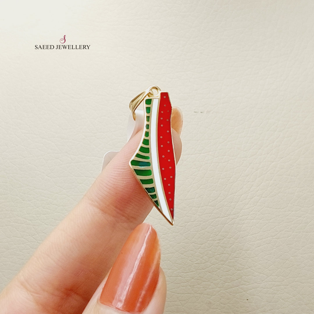 Enameled Palestine Pendant  Made Of 18K Yellow Gold by Saeed Jewelry-29803