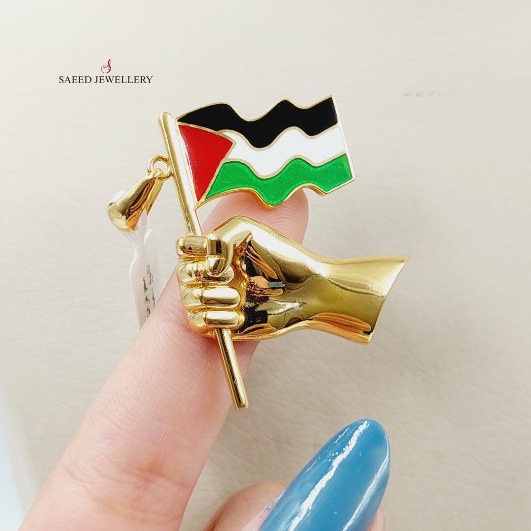 Enameled Palestine Pendant  Made Of 21K Yellow Gold by Saeed Jewelry-29383