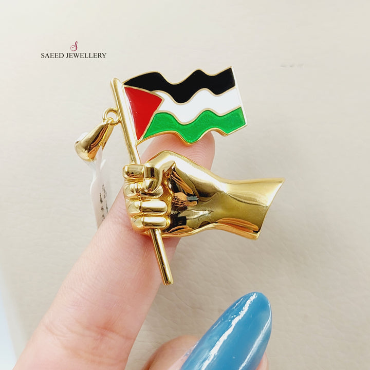 Enameled Palestine Pendant  Made Of 21K Yellow Gold by Saeed Jewelry-29383