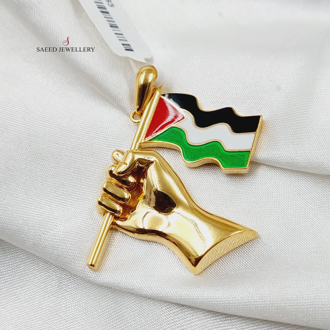 Enameled Palestine Pendant  Made Of 21K Yellow Gold by Saeed Jewelry-29383