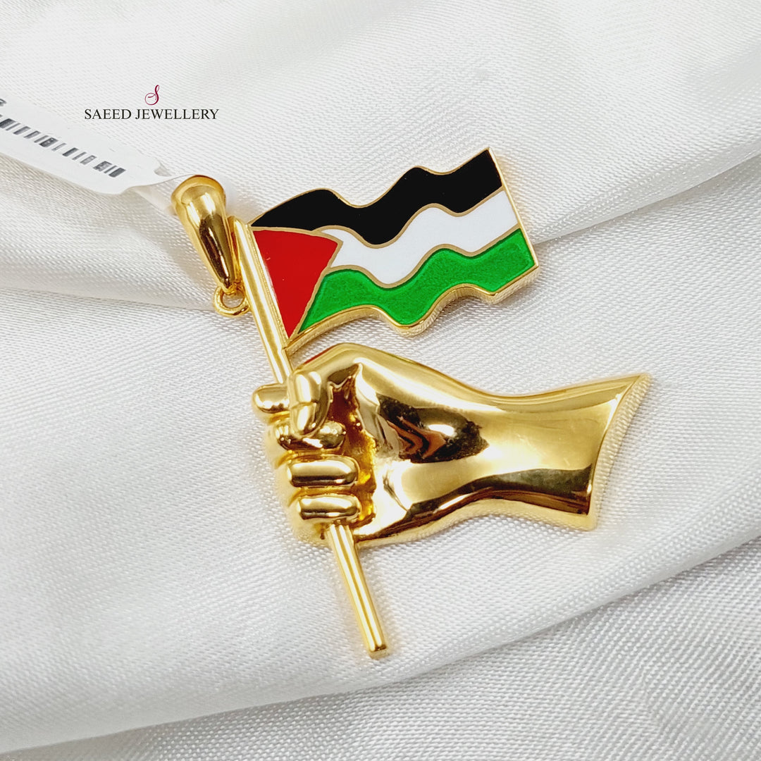 Enameled Palestine Pendant  Made Of 21K Yellow Gold by Saeed Jewelry-29383