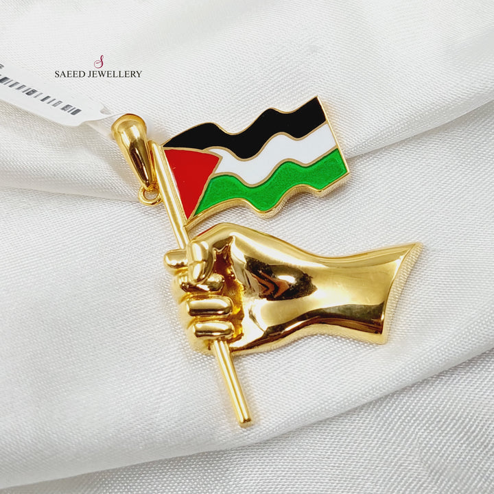 Enameled Palestine Pendant  Made Of 21K Yellow Gold by Saeed Jewelry-29383