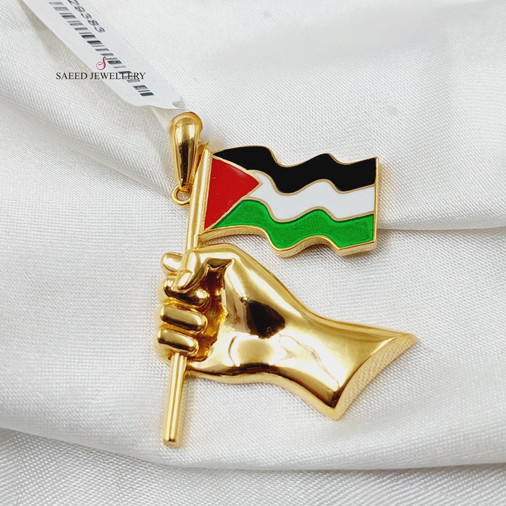 Enameled Palestine Pendant  Made Of 21K Yellow Gold by Saeed Jewelry-29383