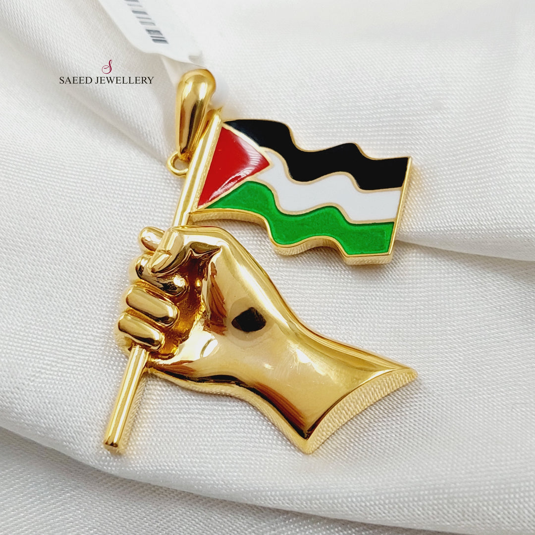 Enameled Palestine Pendant  Made Of 21K Yellow Gold by Saeed Jewelry-29383