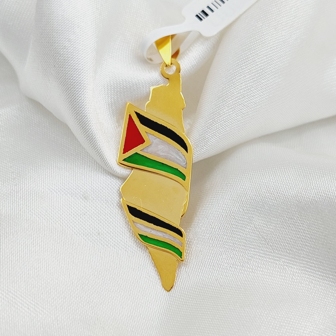 Enameled Palestine Pendant  Made Of 21K Yellow Gold by Saeed Jewelry-29536