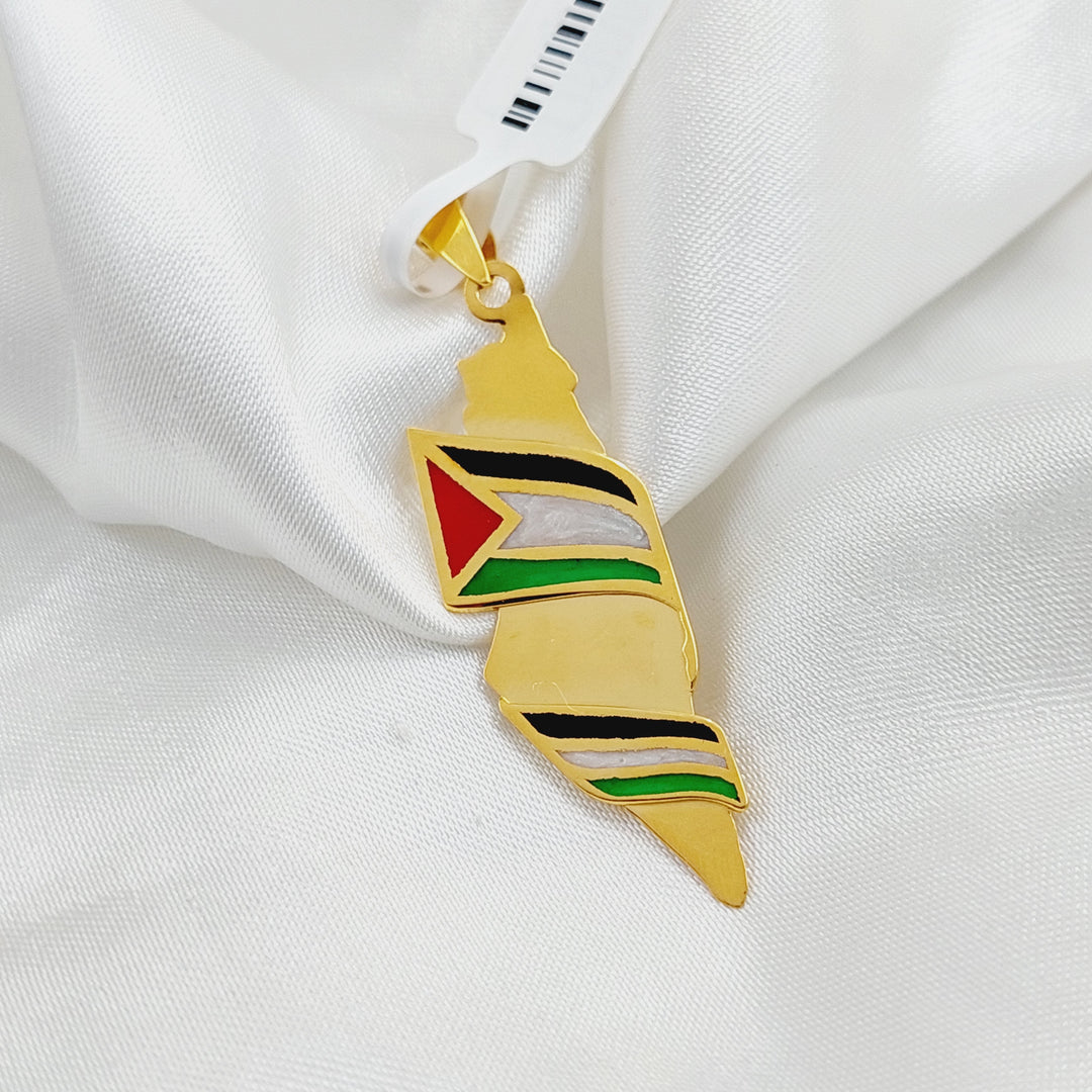 Enameled Palestine Pendant  Made Of 21K Yellow Gold by Saeed Jewelry-29536