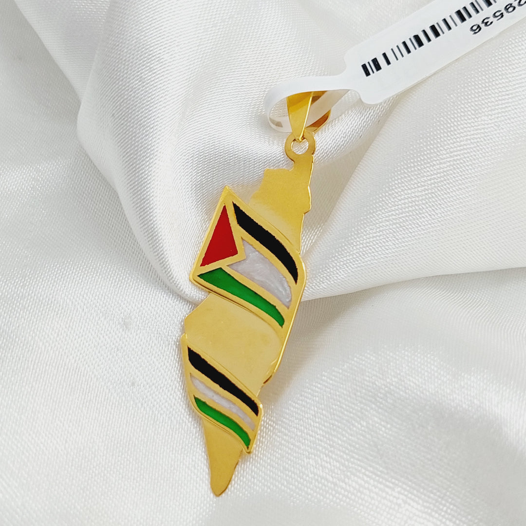 Enameled Palestine Pendant  Made Of 21K Yellow Gold by Saeed Jewelry-29536