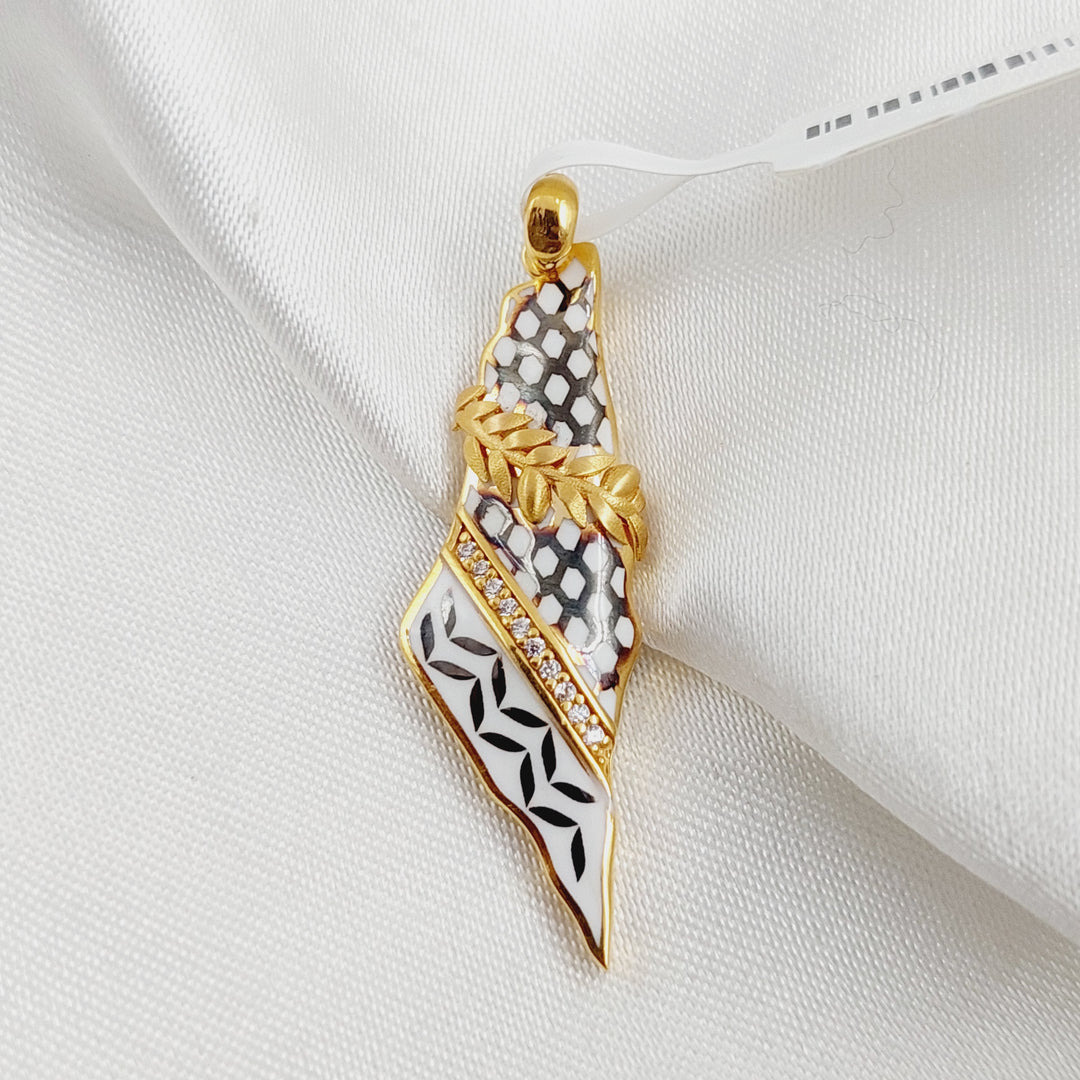 Enameled Palestine Pendant  Made Of 21K Yellow Gold by Saeed Jewelry-29537