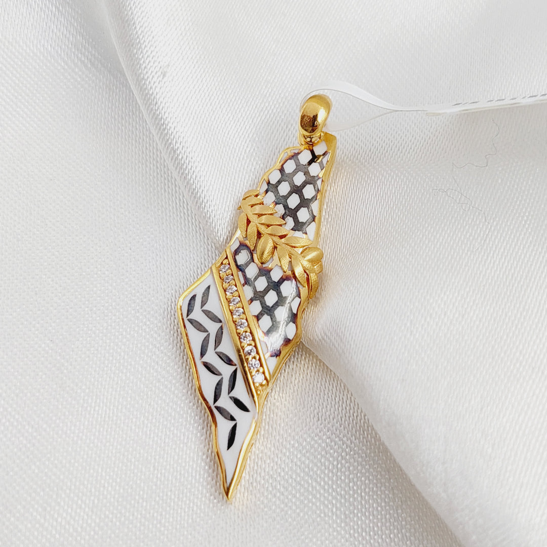 Enameled Palestine Pendant  Made Of 21K Yellow Gold by Saeed Jewelry-29537
