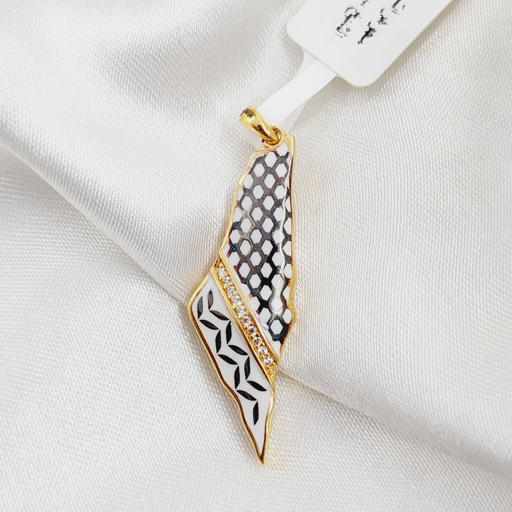 Enameled Palestine Pendant  Made Of 21K Yellow Gold by Saeed Jewelry-29538