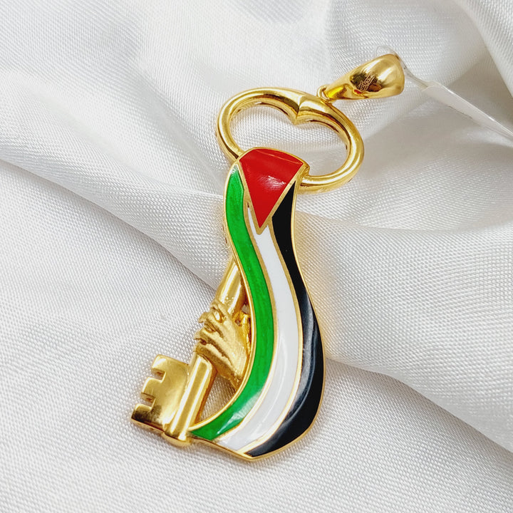 Enameled Palestine Pendant  Made Of 21K Yellow Gold by Saeed Jewelry-30483