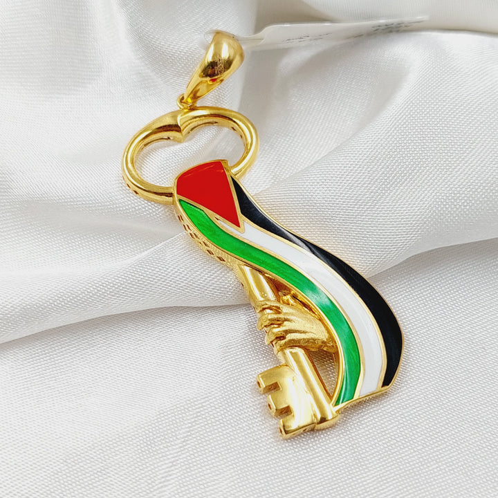 Enameled Palestine Pendant  Made Of 21K Yellow Gold by Saeed Jewelry-30483