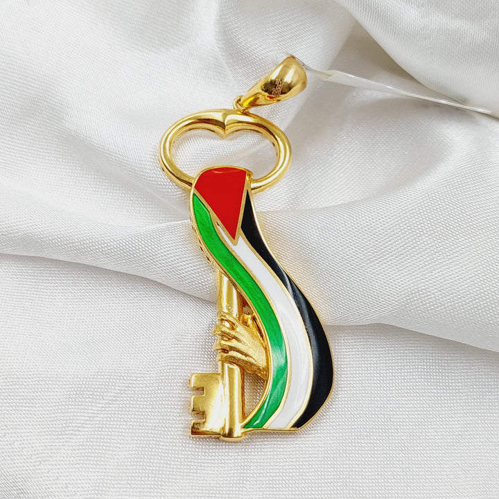 Enameled Palestine Pendant  Made Of 21K Yellow Gold by Saeed Jewelry-30483