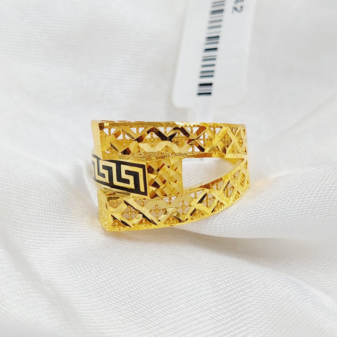 Enameled Pyramid Ring  Made Of 21K Yellow Gold by Saeed Jewelry-29842
