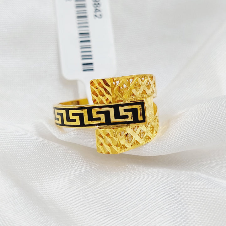 Enameled Pyramid Ring  Made Of 21K Yellow Gold by Saeed Jewelry-29842