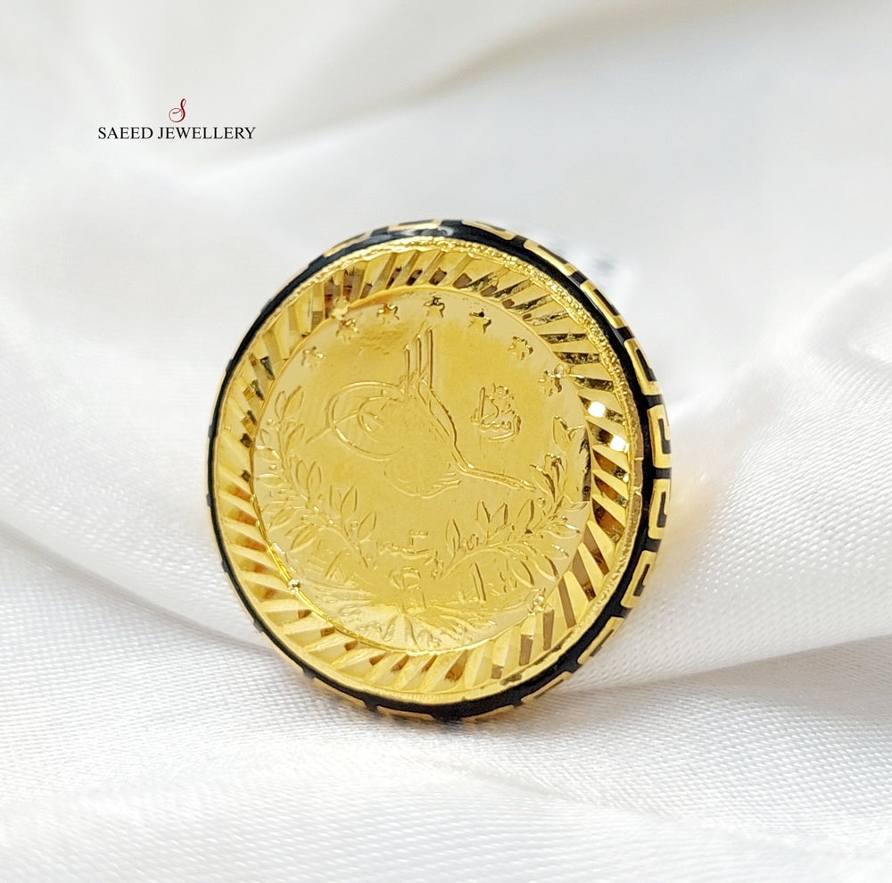 Enameled Rashadi Ring  Made Of 21K Yellow Gold by Saeed Jewelry-29057
