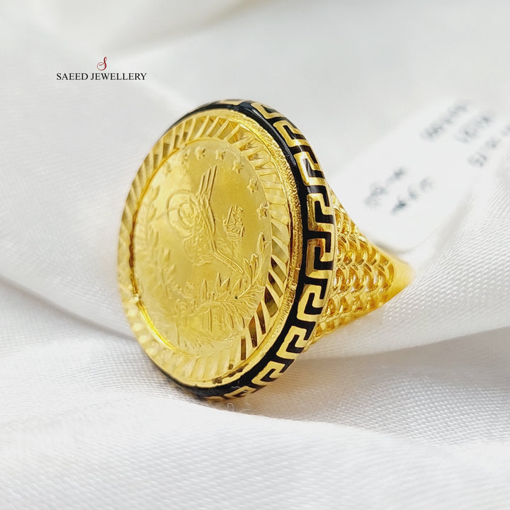 Enameled Rashadi Ring  Made Of 21K Yellow Gold by Saeed Jewelry-29057