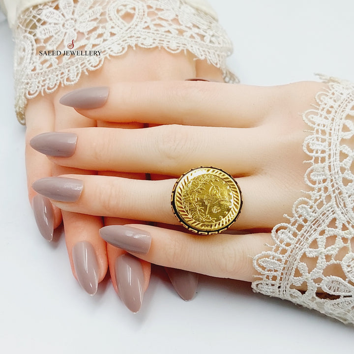 Enameled Rashadi Ring  Made Of 21K Yellow Gold by Saeed Jewelry-29057